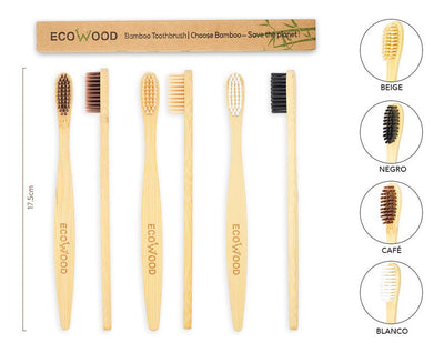 Ecowood Cepillo De Dientes De Bambú Cerdas Suaves 6 Piezas