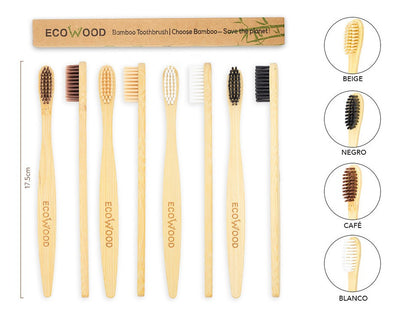 Ecowood Cepillo De Dientes De Bambú Cerdas Suaves 8 Piezas