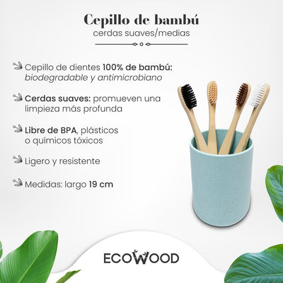 Ecowood Cepillo De Dientes De Bambú Cerdas Suaves 8 Piezas