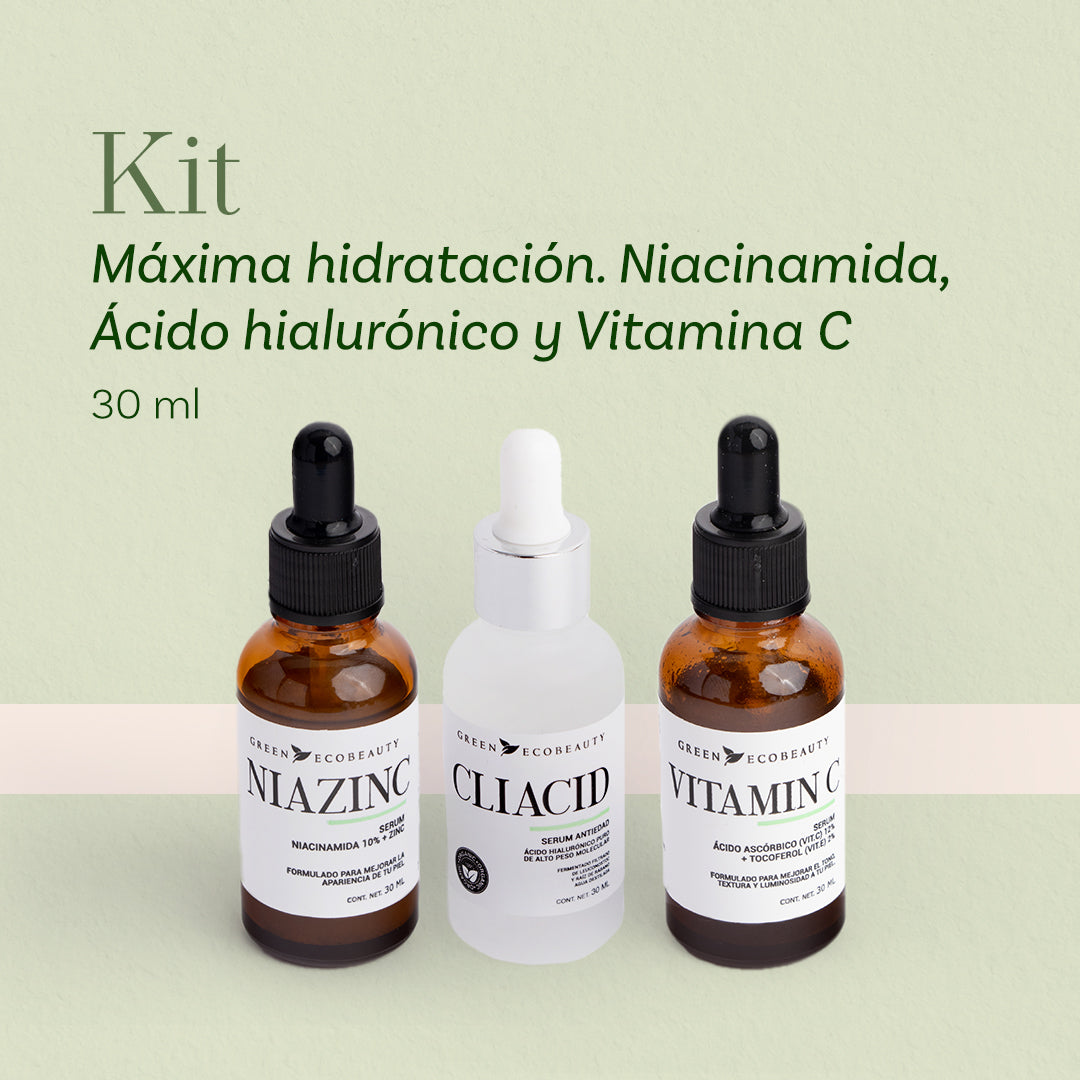 Kit de Serums - Niacinamida, Ácido Hialurónico y Vitamina C