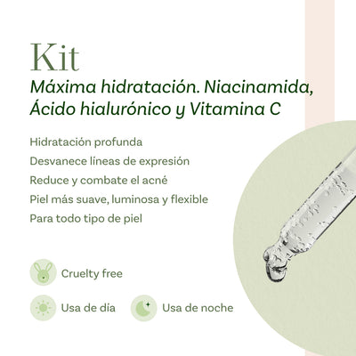 Kit de Serums - Niacinamida, Ácido Hialurónico y Vitamina C